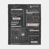 Tracking - Techno-Brutalist Streetwear Design Fleece Deken (Voorkant)