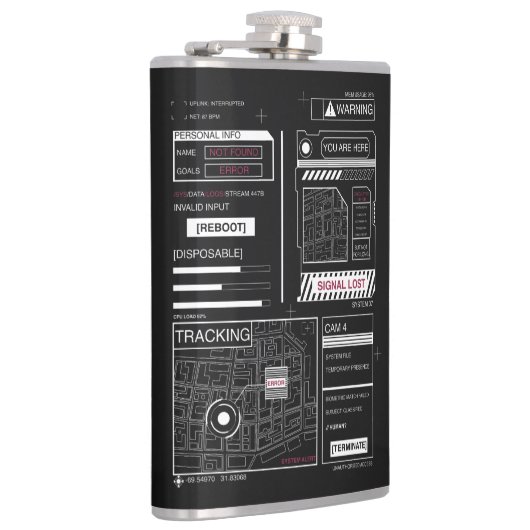 Tracking - Techno-Brutalist Streetwear Design Heupfles (Rechts)