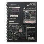 Tracking - Techno-Brutalist Streetwear Design Notitieboek (Voorkant)