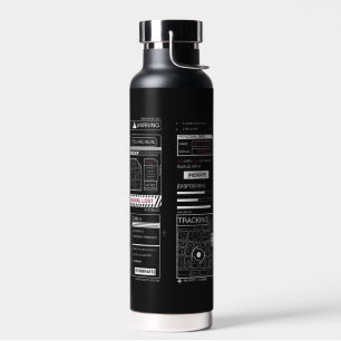 Tracking - Techno-Brutalist Streetwear Design Waterfles