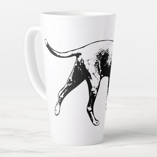 Trackingmodus – neus naar grond latte mok (Linkerhoek)