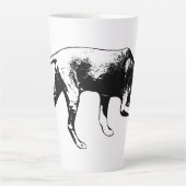 Trackingmodus – neus naar grond latte mok (Voorkant)