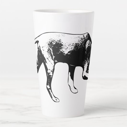 Trackingmodus – neus naar grond latte mok (Voorkant)