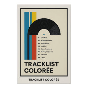 📀 Tracklist Colorée - De muziek in de Colour Card Perfect Poster