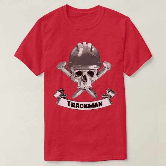 Trackman Skull en Spikes Crossbones T-shirt (Design voorkant)