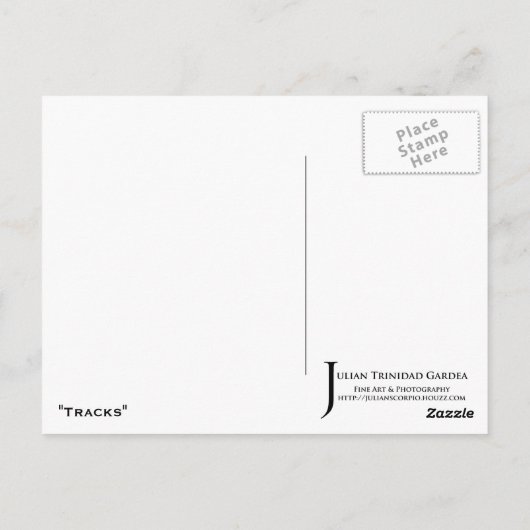 "Tracks" JTG Art Briefkaart (Achterkant)