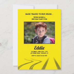Tracks Photo Birthday Party Kaart