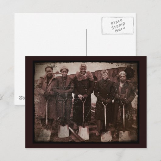 Trackwomen op spoorweg WWII Briefkaart (Voorkant / Achterkant)