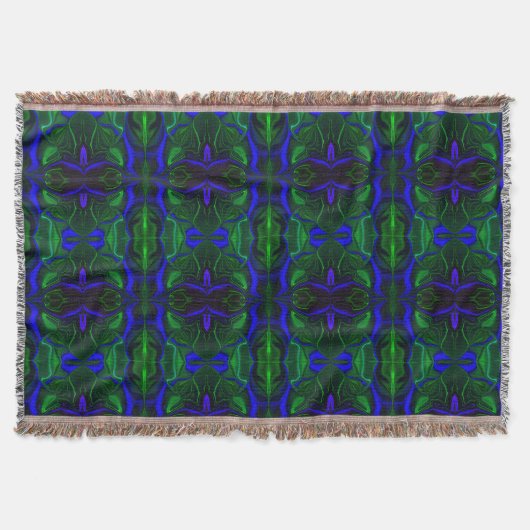 Traços azuis "flutuando" sobre fundo verde. deken (Voorkant)