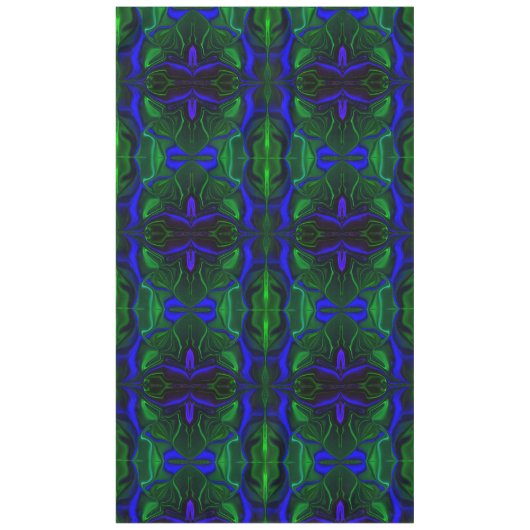 Traços azuis "flutuando" sobre fundo verde tafelkleed (Voorkant)