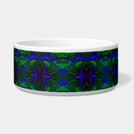 Traços azuis "flutuando" sobre fundo verde. voerbakje