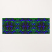 Traços azuis "flutuando" sobre fundo verde. yogamat (Achterkant (horizontaal))