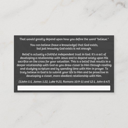 Tract Card - Belief Visitekaartje (Achterkant)