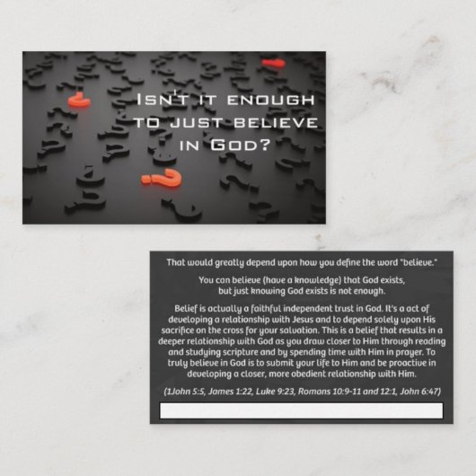 Tract Card - Belief Visitekaartje (Voorkant / Achterkant)