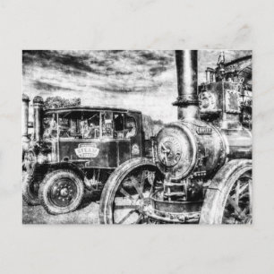 Tractie-engine en Steam Truck  Briefkaart