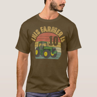 Tractor 10e verjaardag 10 jaar oud boer Boerderij  T-shirt