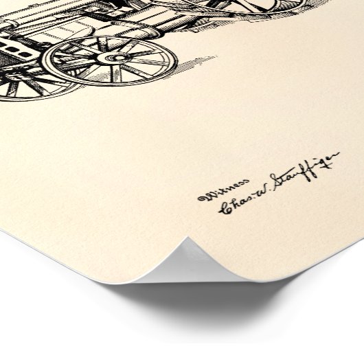 Tractor 1919 Patent Art Old Peper Poster (Hoek)