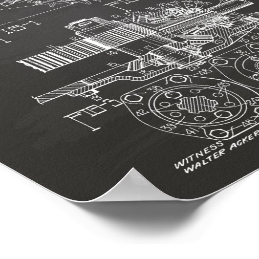 Tractor 1932 Patent Art Chalkboard Poster (Hoek)