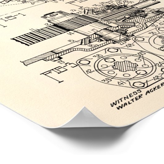 Tractor 1932 Patent Art Old Peper Poster (Hoek)