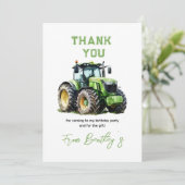 Tractor 1e verpartij boerderijpret bedankkaart (Staand voorkant)