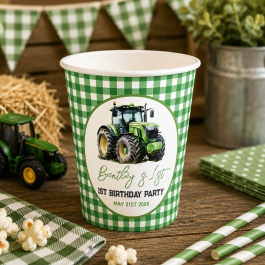 Tractor 1e verpartij Fun Farm Papieren Bekers