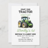 Tractor 1st Birthday Party Fun Boerderij Kaart (Voorkant)