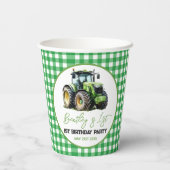 Tractor 1st Birthday Party Fun Boerderij Papieren Bekers (Achterkant)
