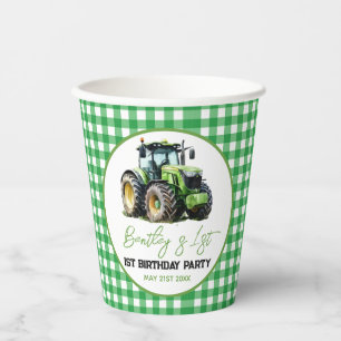 Tractor 1st Birthday Party Fun Boerderij Papieren Bekers