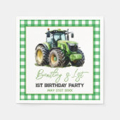 Tractor 1st Birthday Party Fun Boerderij Servet (Voorkant)