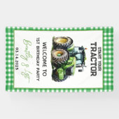 Tractor 1st Birthday Party Fun Boerderij Spandoek (Horizontaal)