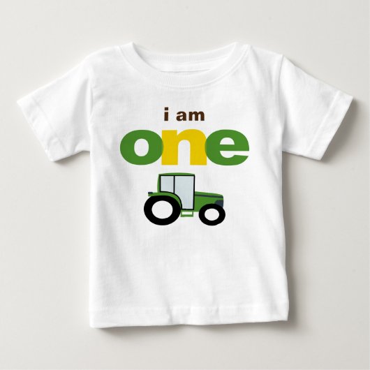 Tractor 1st Birthday T-shirt Toddler Baby Kind (Voorkant)