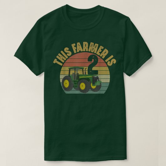 Tractor 2e verjaardag 2 jaar oud boerenthema Boerd T-shirt (Design voorkant)