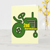 Tractor 2e verjaardag — cadeaus kaart (Gele Bloem)