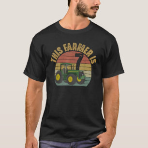 Tractor 7e verjaardag 7 jaar oud boer Boerderij Th T-shirt