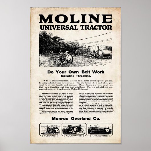  tractor Adverteren Poster (Voorkant)