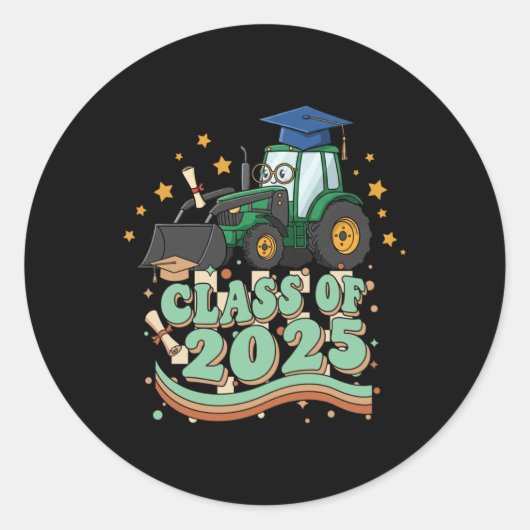Tractor Afstuderen CL van 2025 Kinder Mannen vrouw Ronde Sticker (Voorkant)