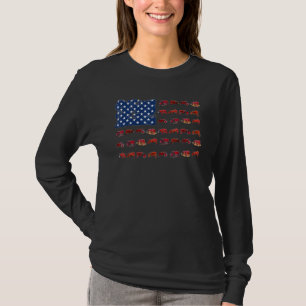 Tractor American Flag Farmer T-shirt