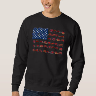 Tractor American Flag Farmer Trui