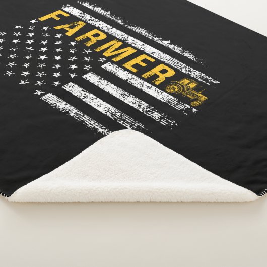 Tractor American USA Flag Funny Farmer Rancher Sherpa Deken (3/4)