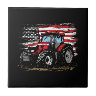 Tractor Amerikaanse Vintage Boerderij Landbouw Vla Tegeltje