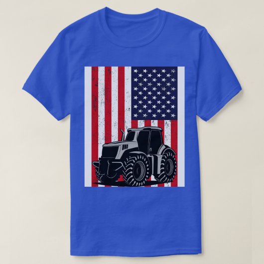 Tractor Amerikaanse vlag patriottische  landbouw 2 T-shirt (Design voorkant)