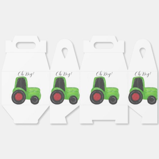 Tractor Baby Boy Bedankdoosjes (Ongevouwen)