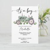 tractor baby boy douche kaart (Staand voorkant)