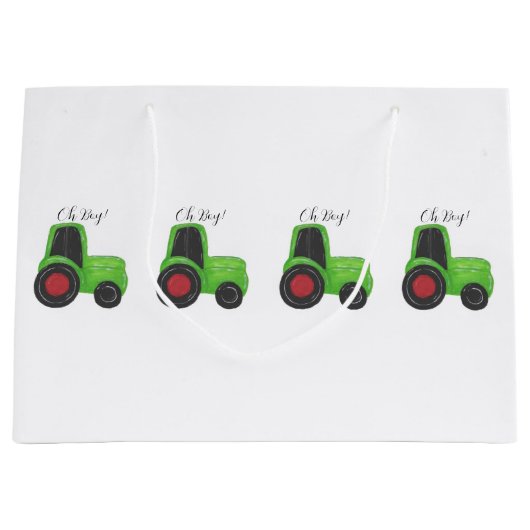 Tractor Baby Boy Groot Cadeauzakje (Voorkant)