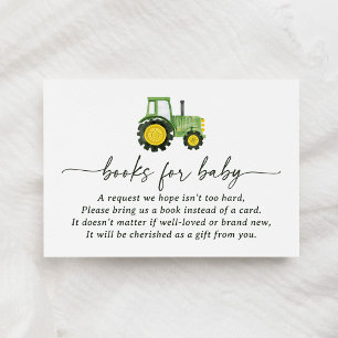 Tractor Baby shower Boeken voor Baby Informatiekaartje