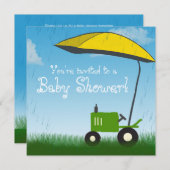 Tractor Baby shower Invitation: Groene Tractor Kaart (Voorkant / Achterkant)
