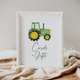 Tractor Baby shower Kaarten en Geschenken Teken Poster