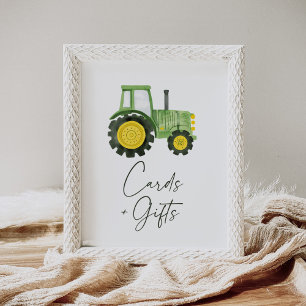 Tractor Baby shower Kaarten en Geschenken Teken Poster
