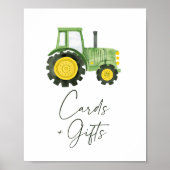 Tractor Baby shower Kaarten en Geschenken Teken Poster (Voorkant)