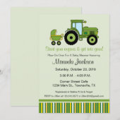 Tractor baby shower uitnodiging groen (Voorkant / Achterkant)